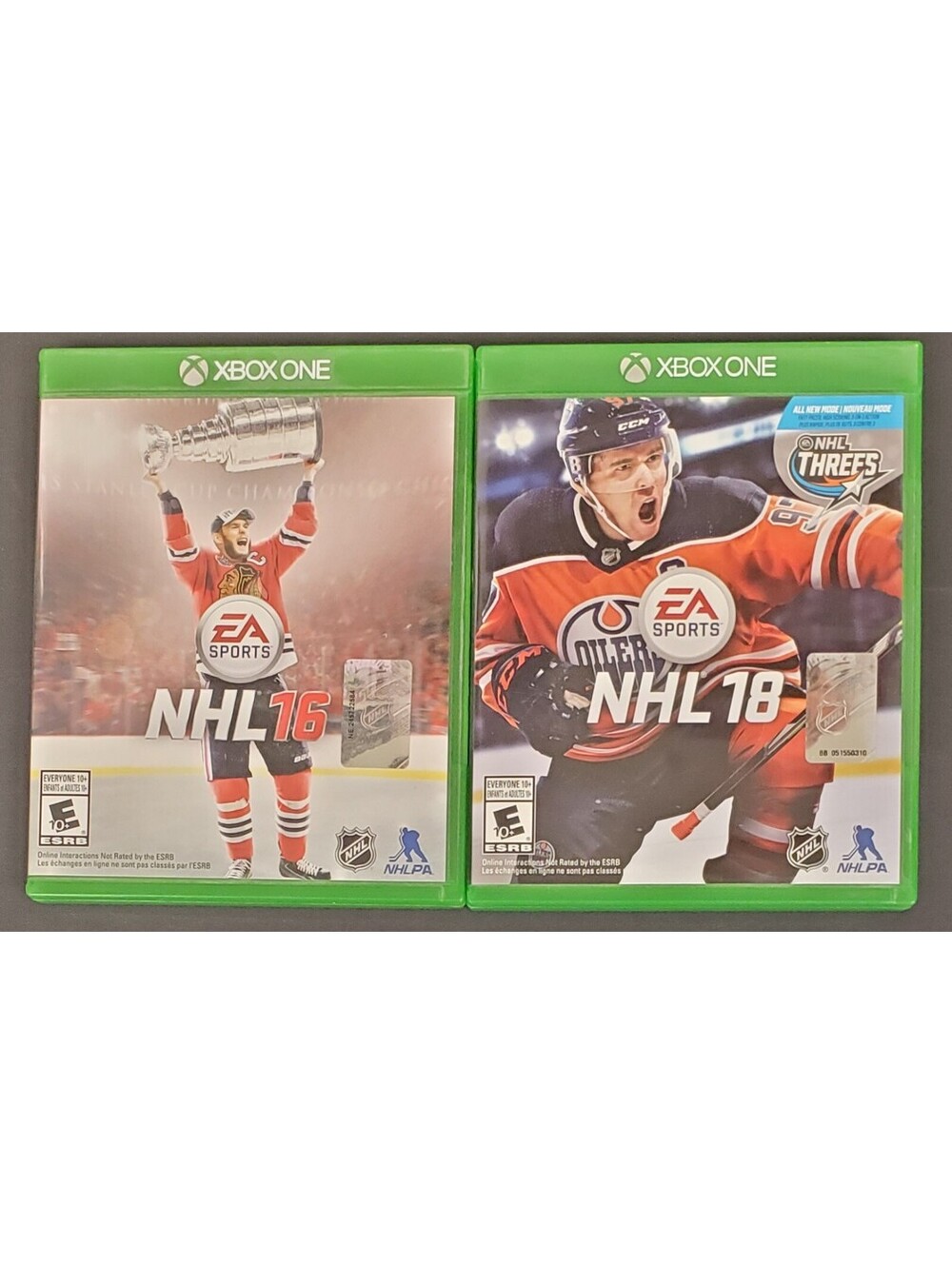 NHL 16 and NHL 18 Xbox One Video Games Bundle GC